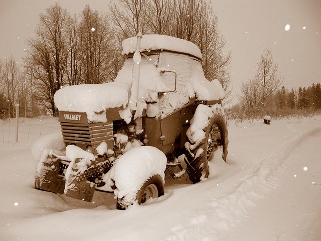 Tractor in Snow